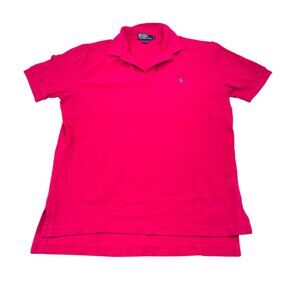 Ralph‎ Lauren Pink Polo Shirt Large 100% Cotton Short Sleeves